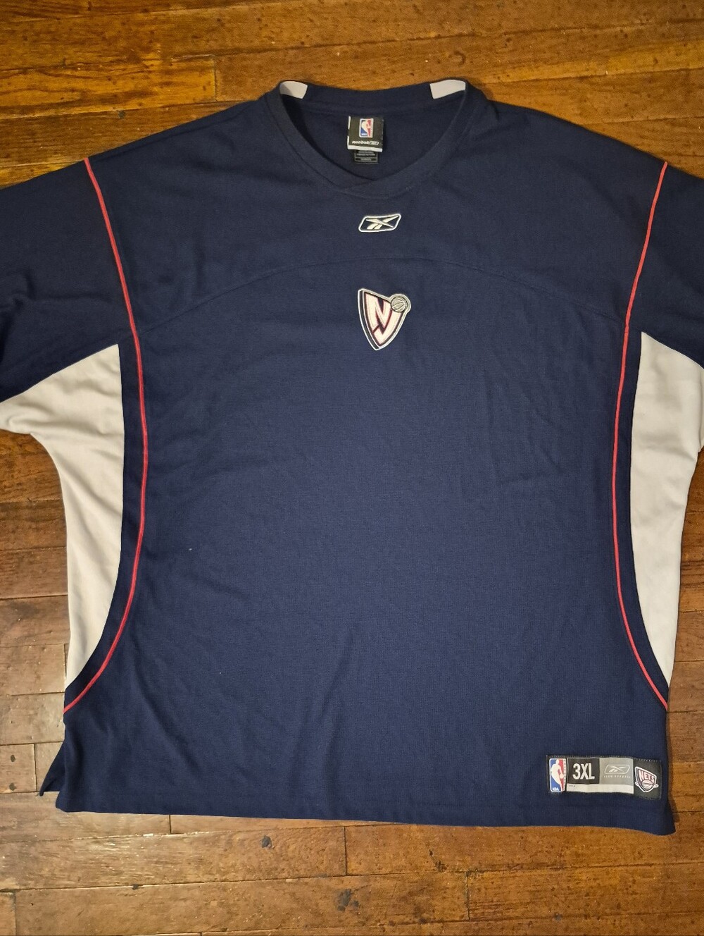 New Jersey Nets Mens Sz 3XL Blue Reebok Warm Up Jersey
